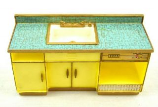 Vintage Petite Princess 1960s Ideal Miniature Doll House Kitchen Sink Flaws