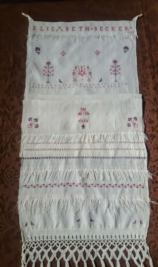 Antique Show Towel,  Full Name And Date 1837,  Rare Find