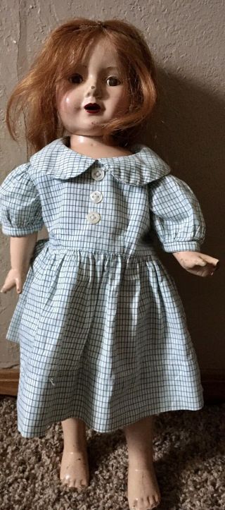 Vintage 16” Effanbee Anne Shirley Doll With Sleepy Eyes