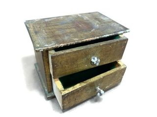 Old Vintage Italy Italian Florentine Painted Gold Gilt Wood Dresser Jewelry Box