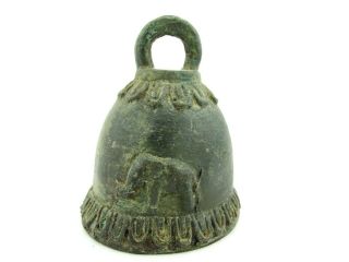 Antique Elephant Buddhist Cast Bronze Temple Bell Thai Meditation Feng Shui 3 "