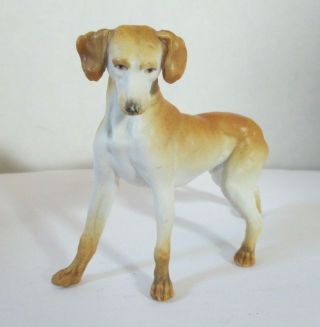 Antique German Bisque Standing Dog Figurine 4 3/4 " Long & 3 3/4 " Tall