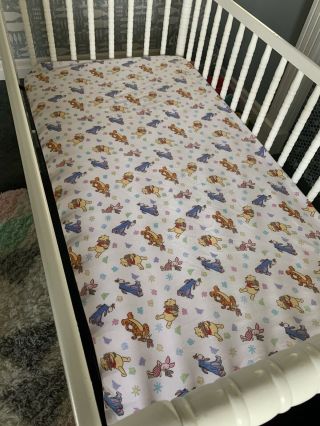 Vintage Classic Winnie The Pooh Piglet Baby Infant Toddler Fitted Crib Sheet