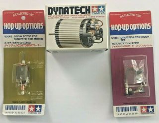 Vintage Tamiya Dynatech 02h Motor,  Nip 7010w Rotor And Nip Brush Set