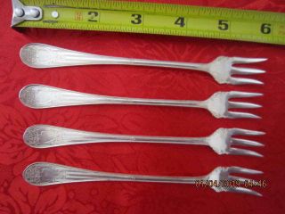 Set Of 4 Vintage Silver Plate Pickle Forks Rogers Aa 5 3/4 "