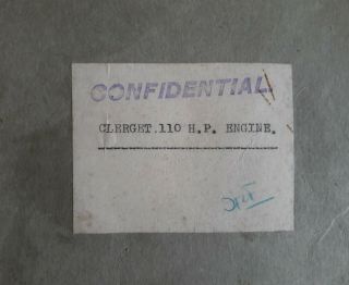 Rare Set Ww1 Rfc Confidential Lecture Sheets Clerget Engine At Rnas Milton 1917