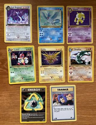 8 First Edition Pokémon Cards