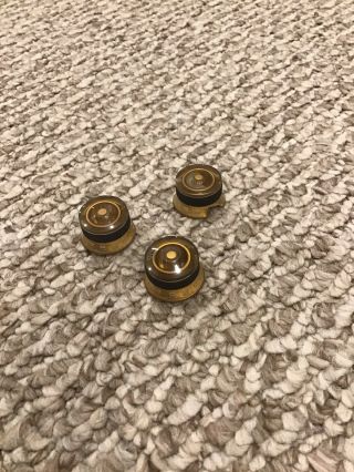 Rare Ibanez Guitar Control Knobs In Gold / With Black Rubber Rings