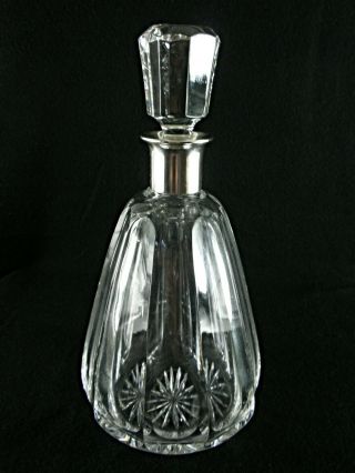 Rare Antique Baccarat Talleyrand Flawless Crystal Decanter W/ Silver Neck