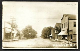 Nelson Wi Main St Winona Mn Rare Park Beer Sign Biker Town Rppc 1910 Era