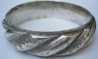 Rare Bracelet Berbère En Argent Massif Solid Silver Bangle