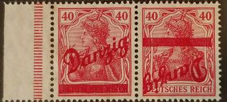 German Danzig Rare Signed Error Very Rare Stamps Very Fine 22