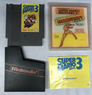 Mario Bros.  3 Nes Nintendo Game W/ Rare Permastruct Instructions