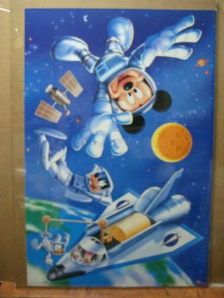 Space Astronauts Vintage Walt Disney Mickey Mouse Poster Goofey 13403