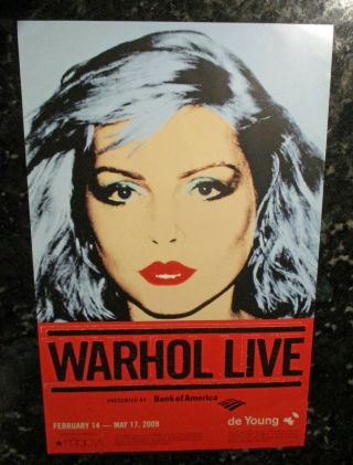 Andy Warhol Rare Blondie Elvis Presley 2009 Poster Two - Sided Pop Art Exhibit Nm