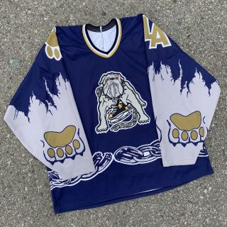 Vintage Long Beach Ice Dogs ‘95 La Jersey Rare Bauer Authentic Ihl Defunct 2xl
