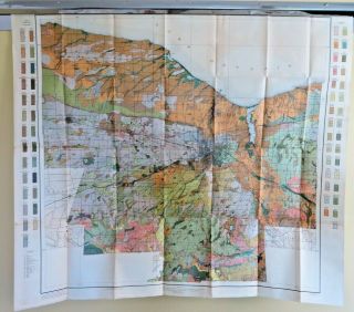 1910 Antique Color Map Monroe County York Rochester Fairport 38x33 4197