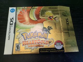 Pokemon: Heartgold Version (ds,  2010) Authentic And Pokewalker Rare