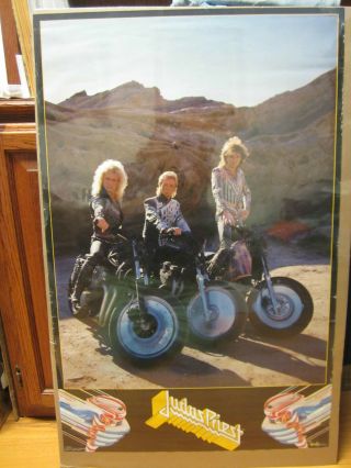 Judas Priest Motorcycle Biker Rock N Roll 1986 Vintage Poster 429