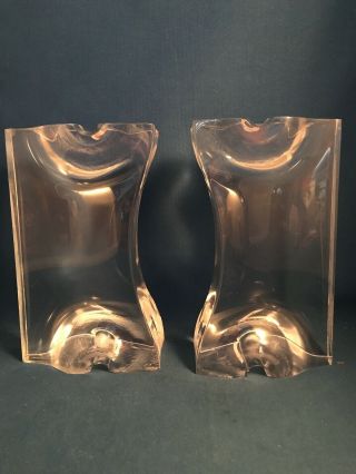 Pair Midcentury Modern Ritts Astrolite Lucite Acrylic Bookends Mcm