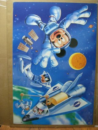 Space Astronauts Vintage Walt Disney Mickey Mouse Poster Goofey 13404