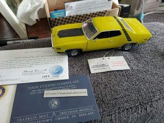 Franklin 1:24 1971 Plymouth Roadrunner Limited Edition Curious Yellow.  Rare