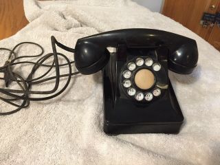 Vintage Antique Black Rotary Dial Telephone