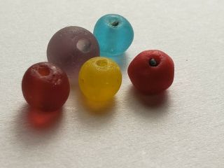 Sea Glass Rare Teenie Tiny Beads Beach Finds Red Purple Yellow Antique 2