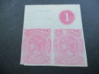 Tasmania Stamps: Tablet Imperf Pair - Rare - (i417)