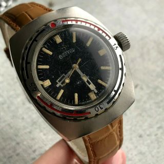 Early Vostok Amphibian Ussr Diver Wristwatch Rare F Hand Serviced Custom Russia