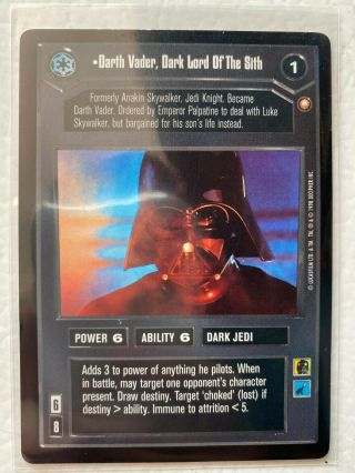 Star Wars Ccg Darth Vader,  Dark Lord Of The Sith Special Edition Rare Nm/lp