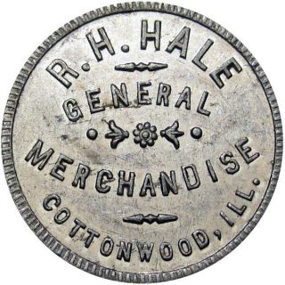 1914 Cottonwood Illinois Good For Token R H Hale Rare Unlisted Town