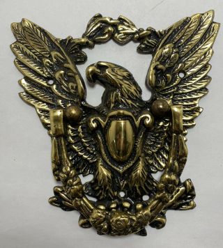 Antique Vintage Brass/ Bronze Eagle Door Knocker 7”x 8” Heavy