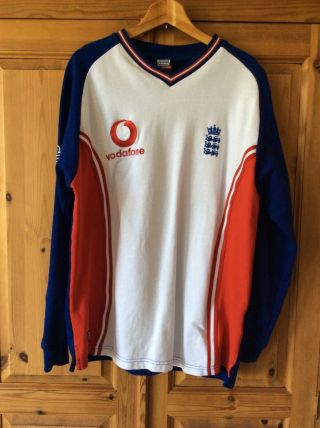 Vintage Rare England Admiral Vodafone Cricket Sweatshirt Xl,  Player Issue