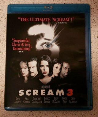Scream 3 Blu - Ray Disc Wes Craven Horror / Slasher Us Version Oop Rare Oop