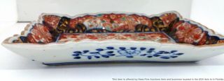 Asian Antique Key Coin Side Tray China Japanese Red Blue Flower Motif Dragon 3