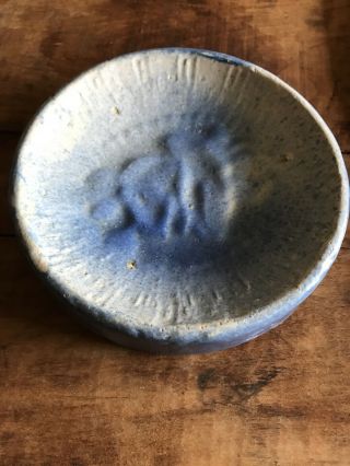 Antique Blue White Salt Glazed Stoneware Soap Dish - Spoon Rest - Ash Tray