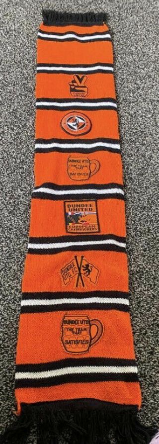 Dundee United Fans Football Scarf With Coffer Sports Patches X 6 1980s Rare