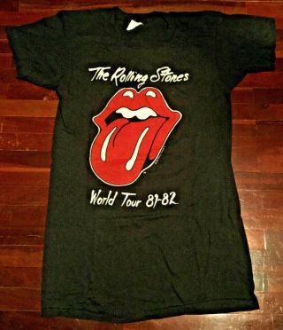 Rolling Stones Vintage 1982 Rare German Tour T - Shirt (l),  Ticket,  Badge & Sticker