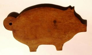 Lg Vtg Primitive Old Wooden Pig Bread Cutting Board Patina Farmhouse Kitchen Hog