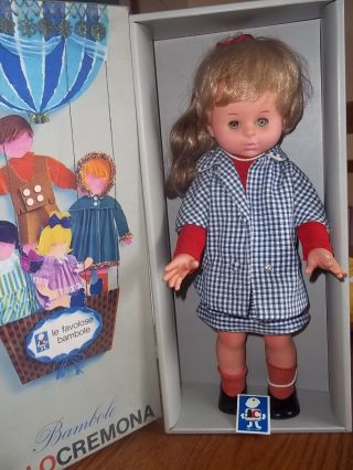 Vintage Italo Cremona Doll Made In Italy Marked 1966 Ic With Box & Tag