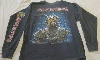 Vintage Iron Maiden World Slavery Tour Concert 1984 Small Long Sleeve Rare.