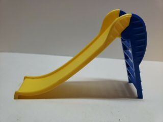 Vintage Renwal Doll House Miniature Slide In Blue And Yellow