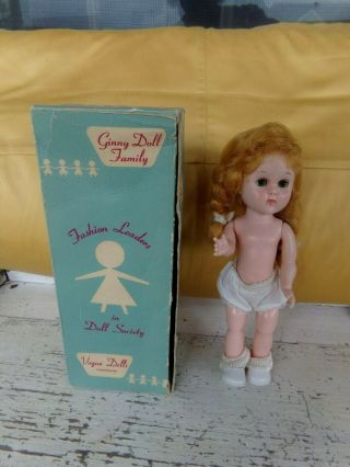 Rare Vintage Vogue Ginny Doll Bkw Blonde Braids With Green Eyes And Freckles Mib