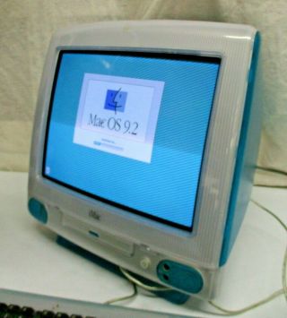 RARE VINTAGE 1999 APPLE iMAC G3 COMPUTER ALL IN 1,  CD DRIVE APPLE KEYBOARD MOUSE 3