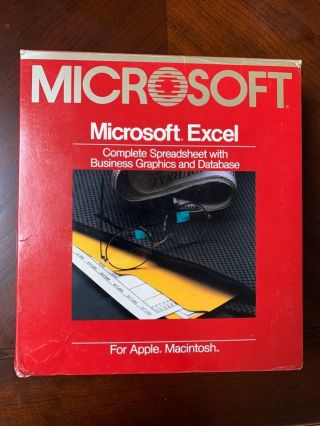 Vintage Macintosh Microsoft Excel 1.  0 Software - 1985 - Rare