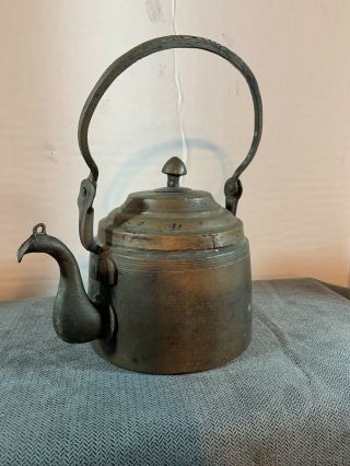 Vintage Antique Copper Brass Metal Tea Pot Hand Made