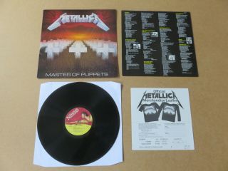 Metallica Master Of Puppets Music For Nations Rare 1st Pressing Lp Mfn60 Rr9717