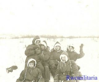 Rare Luftwaffe Field Division Troops In Parkas In Russian Winter; 1943