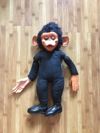 Vintage Gund Rubber Face Plush Stuffed Monkey Chimp Zippy Mr Bim Mod Rushton